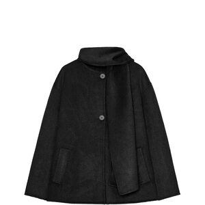 Zara Black Wool Scarf Collar Coat